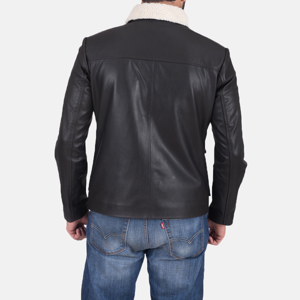 Snow Cole Black Leather Jacket