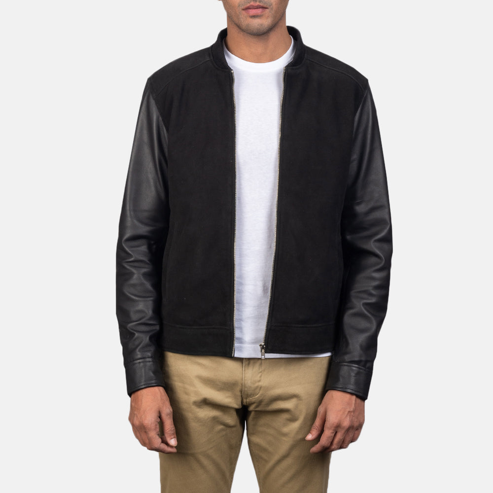 Blain Mocha Suede Bomber Jacket