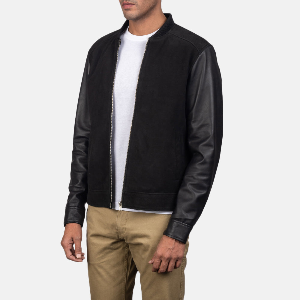 Blain Mocha Suede Bomber Jacket