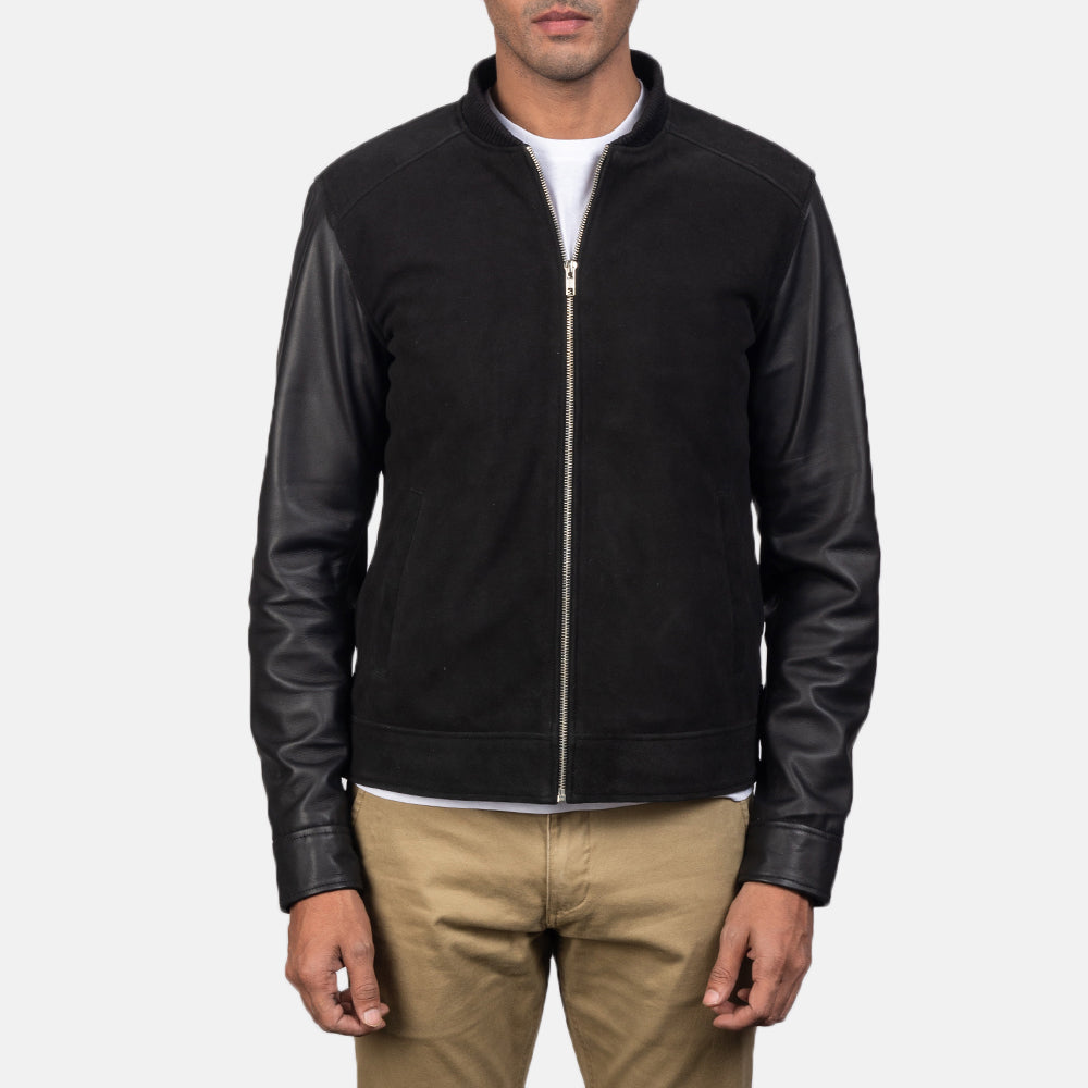 Blain Mocha Suede Bomber Jacket