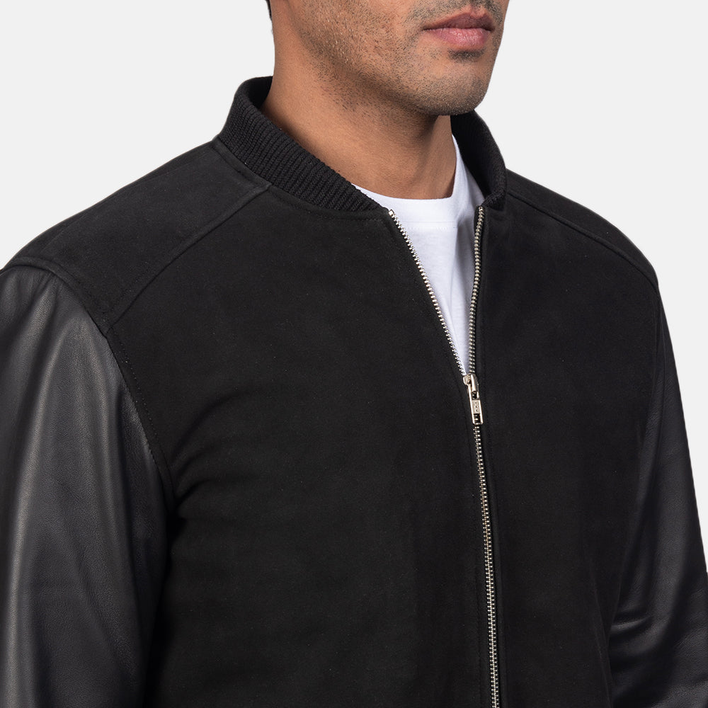 Blain Mocha Suede Bomber Jacket