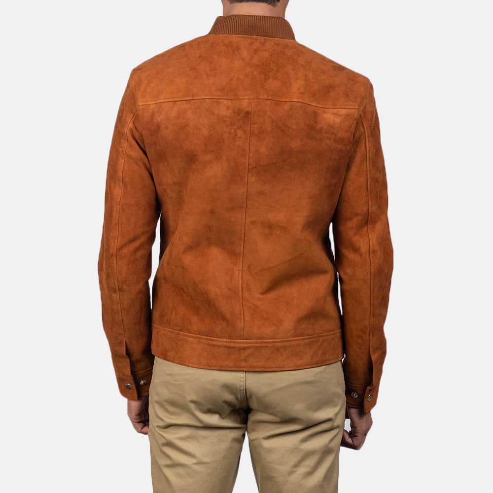 Blain Mocha Suede Bomber Jacket