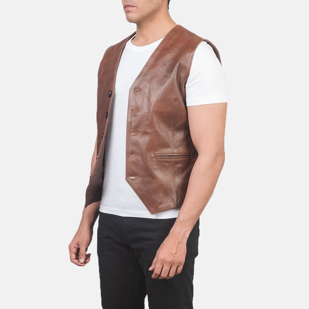 Auden Black Leather Vest