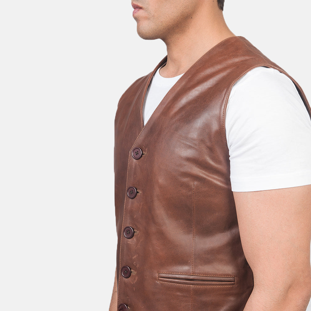 Auden Black Leather Vest