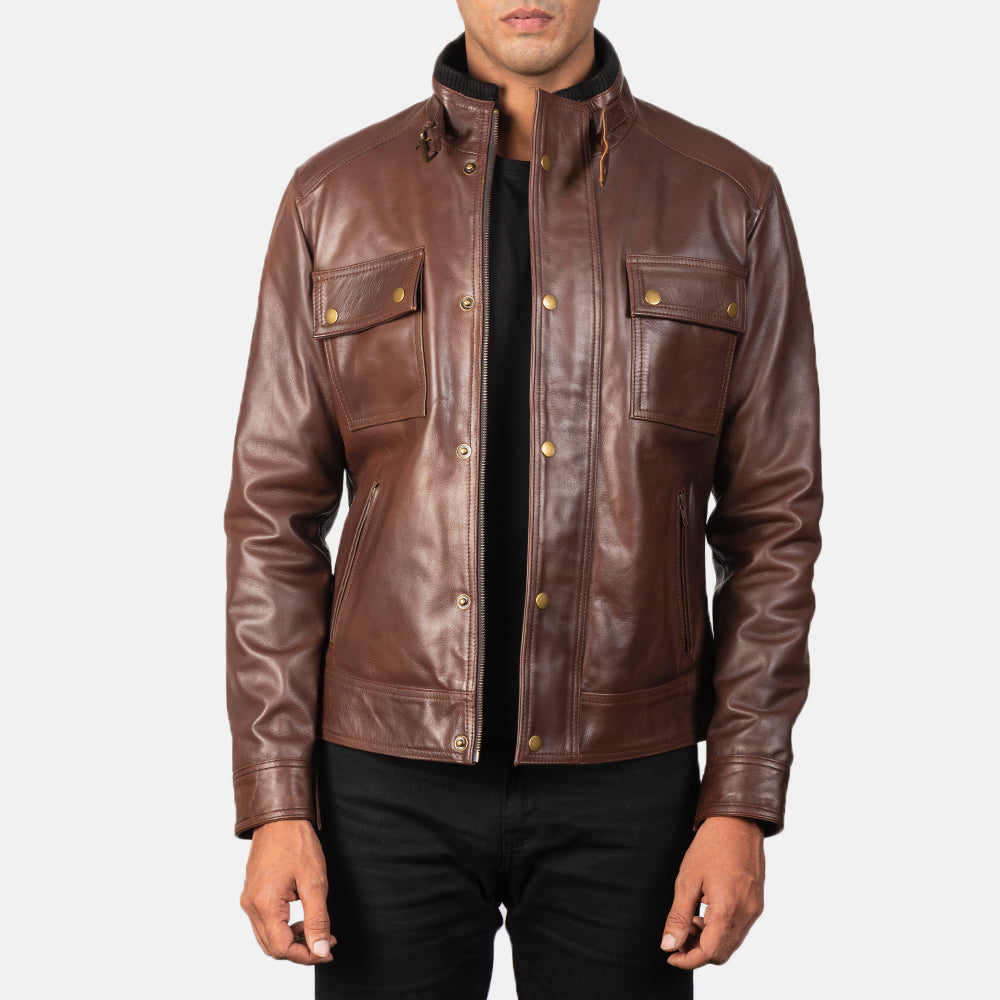 Darren Black Leather Biker Jacket