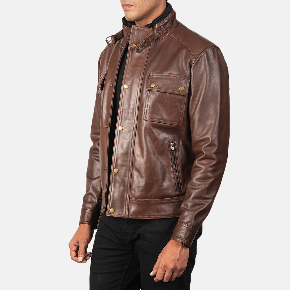 Darren Black Leather Biker Jacket