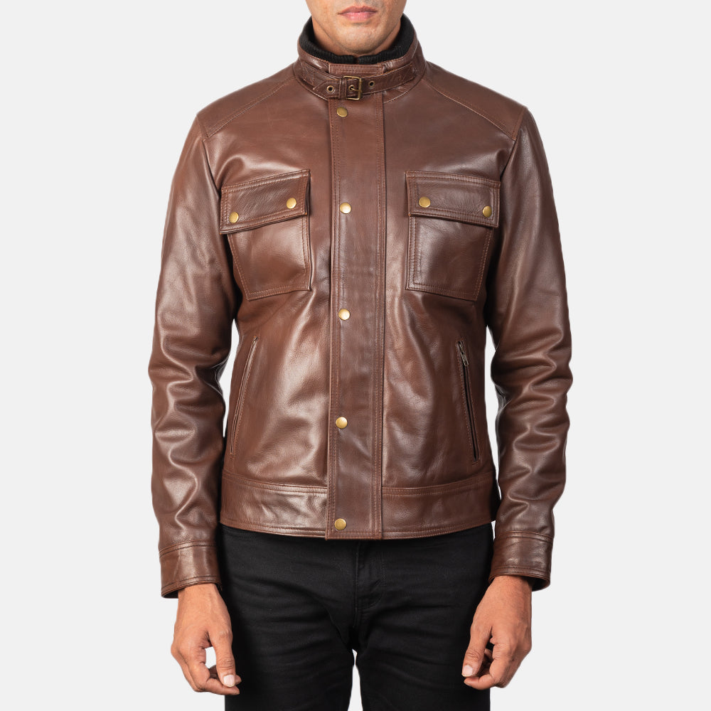 Darren Black Leather Biker Jacket