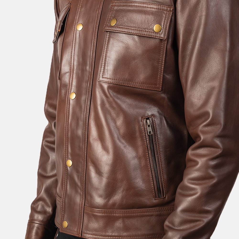 Darren Black Leather Biker Jacket