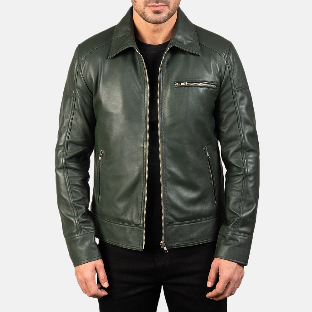 Lavendard Brown Leather Biker Jacket