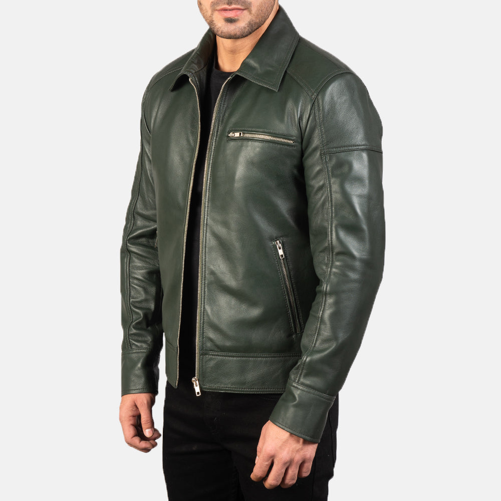 Lavendard Brown Leather Biker Jacket