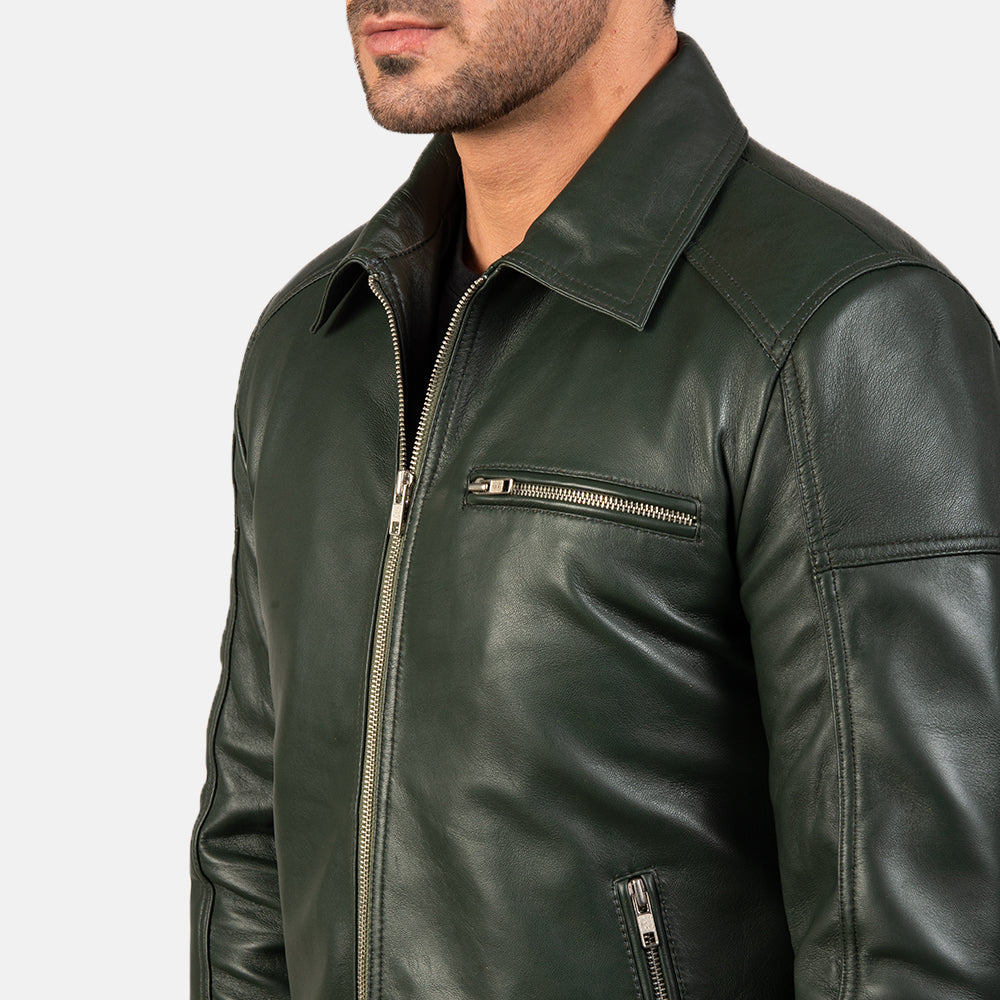 Lavendard Brown Leather Biker Jacket