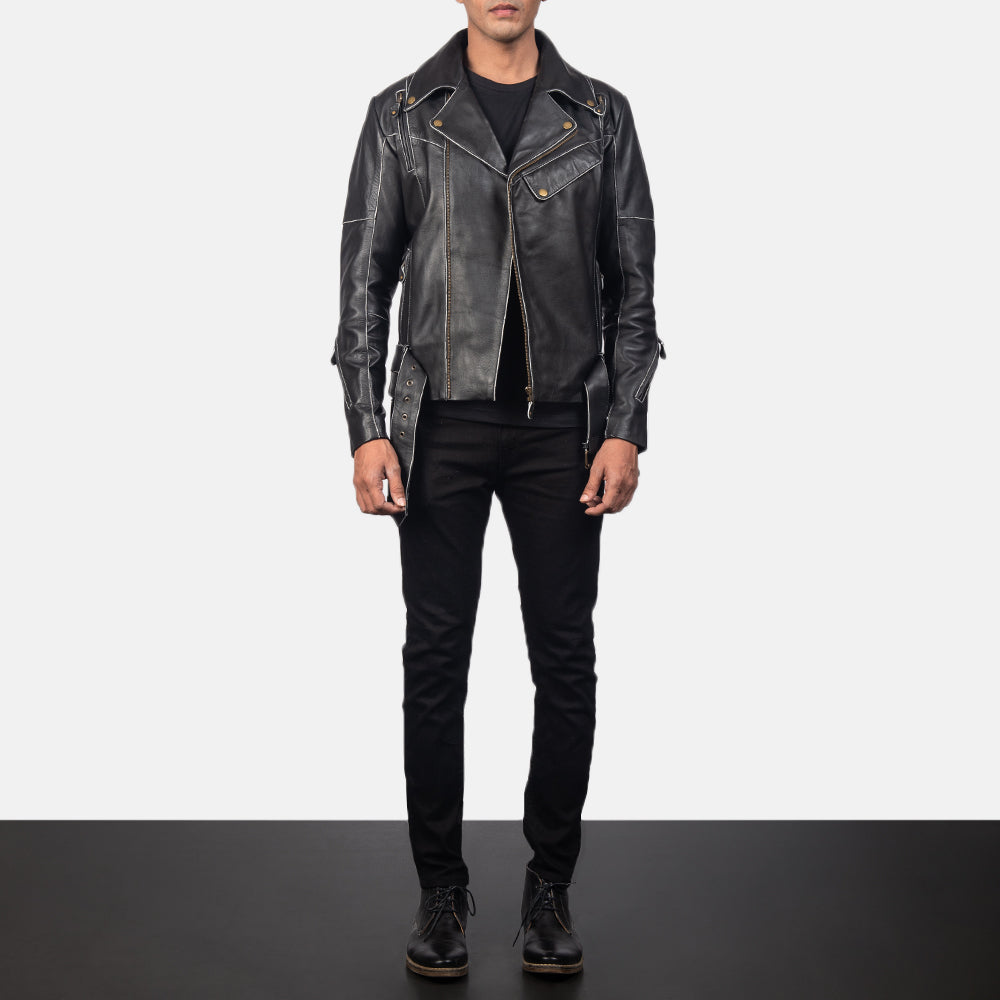 Vincent Brown Leather Biker Jacket