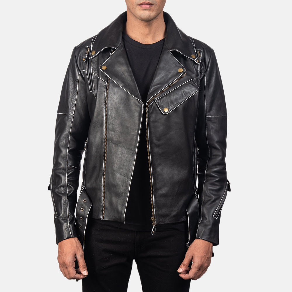 Vincent Brown Leather Biker Jacket