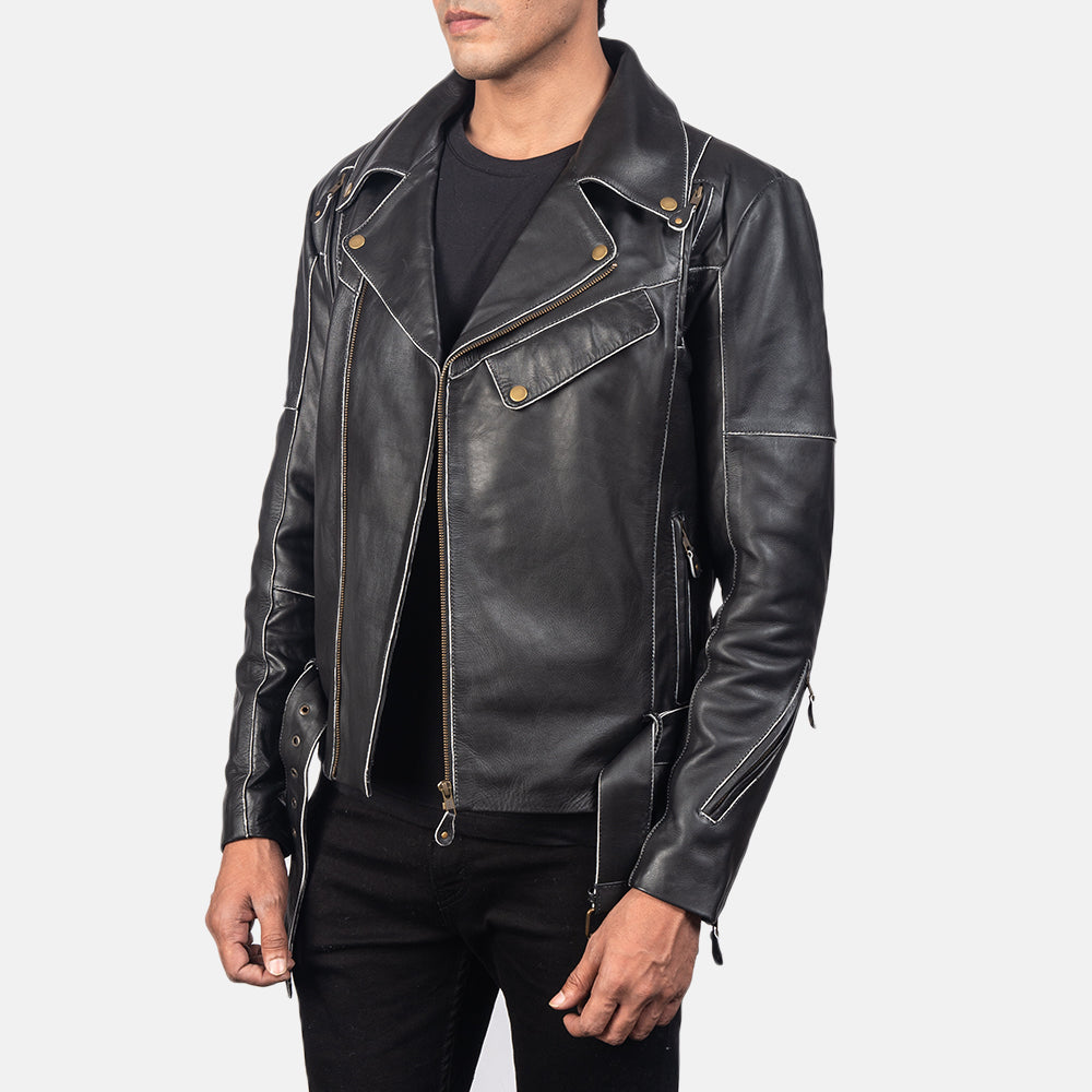 Vincent Brown Leather Biker Jacket