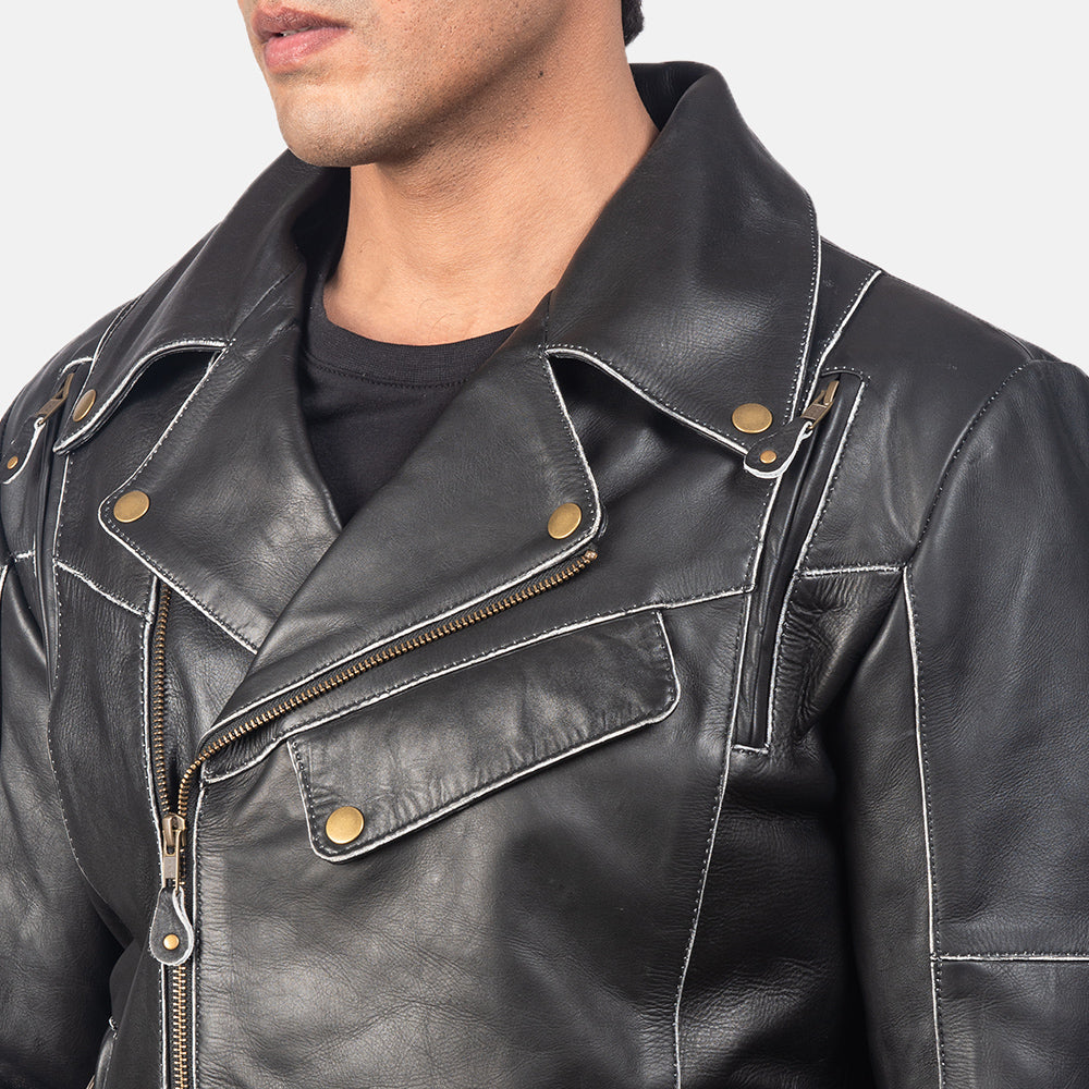 Vincent Brown Leather Biker Jacket